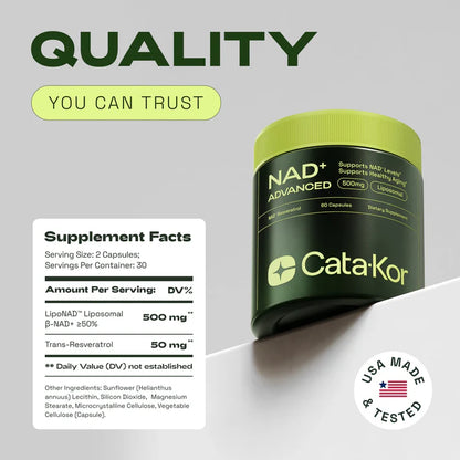 NAD+ ADVANCED  Supplement for Anti-Aging, Energy, Focus- 60 Capsules